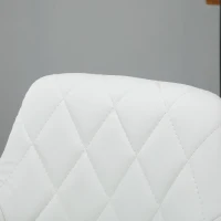 HOMCOM Conjunto de 2 Taburetes de Bar Giratorios con Altura Regulable Sillas Altas Modernas de Comedor con Base Redonda y Reposapiés 46x48x83-104 cm Blanco(m-8)