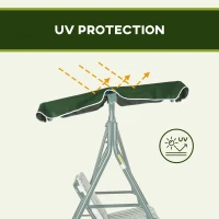 Outsunny 3-Seat Swing Chair Garden Swing Seat with Adjustable Canopy for Patio, Green(m-7)