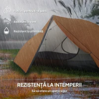 Outsunny Cort de Camping pentru 2 Persoane cu 2 Uși, 2 Ferestre și Geantă de Transport, 280x225x110 cm, Portocaliu(m-6)