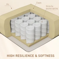 HOMCOM Massagestoel, relaxstoel, schommelfunctie, 8 vibratiepunten, inclusief afstandsbediening, zwart, crème(m-6)