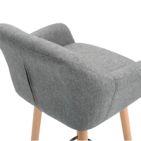 HOMCOM 2er-Set Barhocker, inkl. Fußstütze, Massivholz, 55 cm x 48c m x 100 cm,  Grau(m-11)