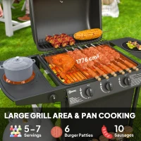 Outsunny Four Burner Gas Grill BBQ - Black(m-4)