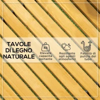 Outsunny Passerella per Giardino a Doghe Arrotolabili e Semi Flessibile, in Legno di Abete, 185x60 cm, Giallo(m-5)