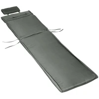 Outsunny Almofada para Espreguiçadeira 198x53x5cm Almofada Suave para Espreguiçadeira Dobrável Acolchoada para Exterior Jardim Pátio Cinza(m-11)