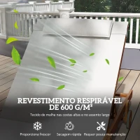 Outsunny Espreguiçadeira Reclinável de Madeira com Rodas com Encosto Ajustável em 4 Níveis 200x84x101 cm Branco e Madeira(m-7)