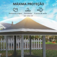 Outsunny Tenda Dobrável 3,5x3,5x3 m com Altura Ajustável 4 Mosquiteiros Proteção UV50+ e Bolsa de Transporte Tenda para Eventos Cinza Escuro(m-6)