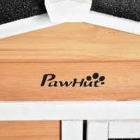 PawHut Kaninchenstall aus Holz kleiner Auslauf Tier-Villa für Kaninchen auf Rollen 2 Etagen 3 herausnehmbare Schubladen gelb(m-6)