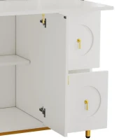 Moderno armario alto con mucho espacio de almacenamiento, escritorio plegable, 100×51×150 cm, Blanco(m-7)