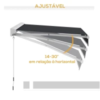 Outsunny Toldo Retrátil Elétrico ou Manual 250x200 cm Toldo Portátil para Varanda com Controlo Remoto Manivela Manual Cinzento Escuro(m-8)