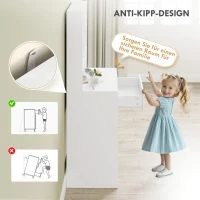 HOMCOM Kaptafel met Spiegel, Lade, 3-traps Zijopslag, Spaanplaat, Wit(m-6)