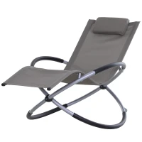 Outsunny Espreguiçadeira de Jardim com Apoio para a Cabeça Amovível Espreguiçadeira Ergonómica para Pátio Piscina Ar Livre 154x80x84 cm Cinza(m-9)