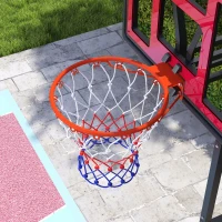 AIYAPLAY Tabela de Basquetebol para Crianças com Altura Ajustável de 200 a 260 cm com Saco de Pesos Vermelho e Preto(m-9)