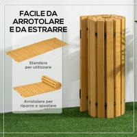 Outsunny Passerella per Giardino a Doghe Arrotolabili e Semi Flessibile, in Legno di Abete, 185x60 cm, Giallo(m-7)