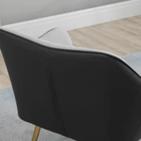 HOMCOM Poltrona de Sala de Estar Estofada em Couro Sintético e Veludo com Apoios para os Braços Pés Dourados 64x62x72,5 cm Cinza(m-8)