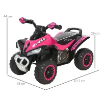 HOMCOM Quadriciclo Infantil para Crianças acima de 18 Meses com Luzes e Música 67,5x38x44cm Rosa(m-3)