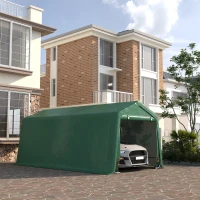 Outsunny Tente garage carport acier galvanisé robuste PE haute densité 180 g/m² imperméable Anti-UV 6 x 3 m vert(m-8)