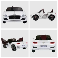 HOMCOM Carro elétrico infantil com licencia de Bentley GT para crianças acima de 3 anos com controle remoto 2 velocidades com faróis musica 108x60x43 cm Branco(m-7)