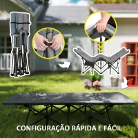 Outsunny Cama Dobrável de Campismo Praia com Apoio de Cabeça e Bolso Lateral Suporta até 150 kg 187x67x37 cm  Cinzento(m-7)