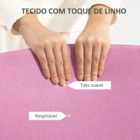 HOMCOM Cadeira de Escritório sem Apoio para os Braços Estofada em Linho Sintético com Altura Ajustável 53x43x85-93 cm Rosa(m-5)