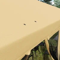 Outsunny Tenda para Festas 6x3 m Tenda de Jardim com 6 Mosquiteiros Bolsa de Transporte e Estrutura de Aço para Campismo Festas Bege(m-9)