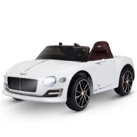HOMCOM Carro elétrico infantil com licencia de Bentley GT para crianças acima de 3 anos com controle remoto 2 velocidades com faróis musica 108x60x43 cm Branco(m-11)