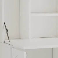 Moderno armario alto con mucho espacio de almacenamiento, escritorio plegable, 100×51×150 cm, Blanco(m-6)