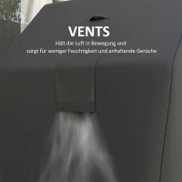 Outsunny Grillabdeckung BBQ Abdeckung Abdeckhaube mit Klettverschlüssen Schwarz, 147 x 61 x 122cm(m-6)