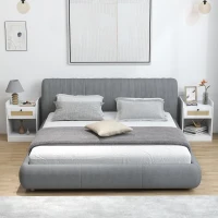 HOMCOM Conjunto de 2 Mesas de Cabeceira Mesas de Cabeceira para Dormitório com Gaveta em Vime 40x40x53 cm Branco(m-7)