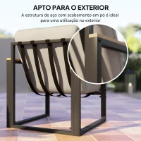 Outsunny Conjunto de Jardim de 4 Peças com 2 Poltronas e 1 Sofá de 2 Lugares com Almofadas e Mesa de Centro Cinzento e Preto(m-5)