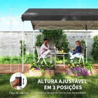 Outsunny Tenda Dobrável 584x297,5x272 cm com Altura Ajustável em 3 Níveis Proteção UV50+ e Bolsa de TransporteCinzento Escuro(m-6)