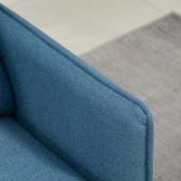 HOMCOM Sofá de 2 Lugares Moderno Estofado em Poliéster com 4 Almofadas Apoio para os Braços e Pés de Aço 139x68x80 cm Azul(m-8)