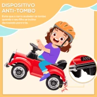 AIYAPLAY Carro Andador com Licença da Mercedes-Benz 300S com Armazenamento Volante Sistema Anti-Tombo  77,5x41,5x45 cm Vermelho(m-4)