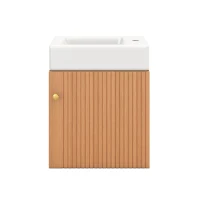 Mobilă de baie cu lavoar și dulap sub lavoar, suspendat, cu spațiu de depozitare, 46x26x56 cm, Culoare naturală(m-1)