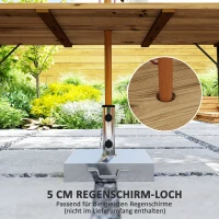 Outsunny Weerbestendige Houten Tuintafel 175x80 cm met Parasolgat voor 6 Personen - Bruin(m-6)