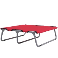 PawHut Brandina per Cani Piccoli Pieghevole per Interno ed Esterno, Metallo e Tessuto Oxford, 71x58x20 cm, Rosso(m-10)