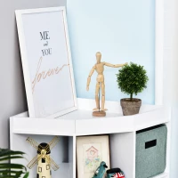 HOMCOM Estantería de Esquina para Juguetes con cestos extraíbles Mueble de Almacenaje para Habitación Infantil 57x57x95cm Blanco(m-6)