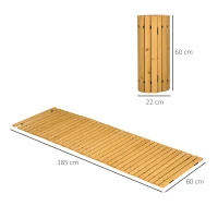 Outsunny Passerella per Giardino a Doghe Arrotolabili e Semi Flessibile, in Legno di Abete, 185x60 cm, Giallo(m-3)