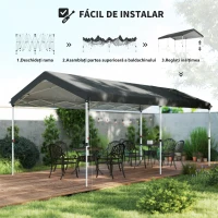 Outsunny Tenda Dobrável 584x297,5x272 cm com Altura Ajustável em 3 Níveis Proteção UV50+ e Bolsa de TransporteCinzento Escuro(m-4)
