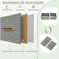 HOMCOM Cómoda com 8 Gavetas Estofada em Borreguito com Estação de Carga Porta USB Tipo-C e Estrutura de Aço 110x30x76 cm Cinzento(m-7)