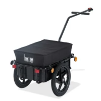 HOMCOM Reboque de Bicicleta para Carrinho de Carga 40kg com Capa em Tecido Oxford Refletores Estrutura em Aço e Alças para Bagagem 144x59x80 cm Preto(m-10)