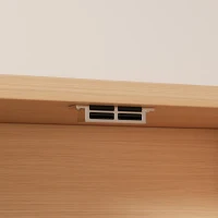 Escritorio de computadora con estante y armario, escritorio giratorio, 110×55×180 cm, Color natural＋Blanco(m-8)