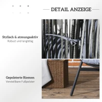 Outsunny Outdoor Rotan Tuinstoel, PE-Rotan, 89 cm x 75 cm x 143 cm, Grijs+Zwart(m-6)