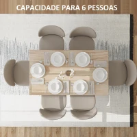 HOMCOM Mesa de Jantar Mesa Retangular para 6 Pessoas Mesa de Refeição para Cozinha Sala de Jantar 140x80x78 cm Madeira(m-4)
