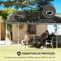 Outsunny Tenda Dobrável 584x297,5x272 cm com Altura Ajustável em 3 Níveis Proteção UV50+ e Bolsa de TransporteCinzento Escuro(m-5)