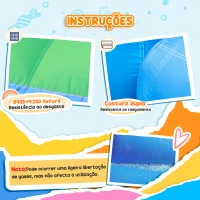 AIYAPLAY Castelo Insuflável 4 em 1 para Crianças com Escorrega Piscina de Bolas Cesto e Saco de Transporte 415x205x190 cm Multicor(m-5)