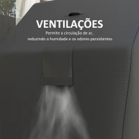 Outsunny Capa para Barbecue Impermeável em Tecido Oxford 600D AAnti-UV Capa de com Fechos de Velcro 147x61x122 cm Preto(m-6)