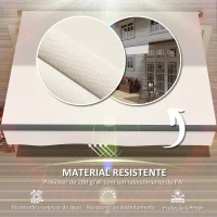 Outsunny Toldo Retrátil Manual para Jardim Ajustável com Manivela Proteção UV Estrutura de Metal e Alumínio 295x200 cm Creme(m-5)