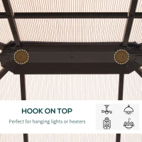 Outsunny Luxe aluminium paviljoen partytent tuintent met doorschijnend dak 3 x 3,6 m zwart(m-7)