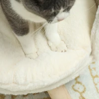 PawHut Huisdierenbed voor Honden en Katten, Zacht & Wasbaar Kussen, Beschermrand, 40,5 x 40,5 x 33 cm(m-8)