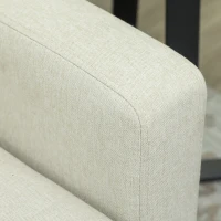 HOMCOM Sofá de 2 Plazas Moderno y Compacto Tapizado en lino con Muelles y Cojines para Espacios Pequeños 135x72x84 cm Beige(m-8)